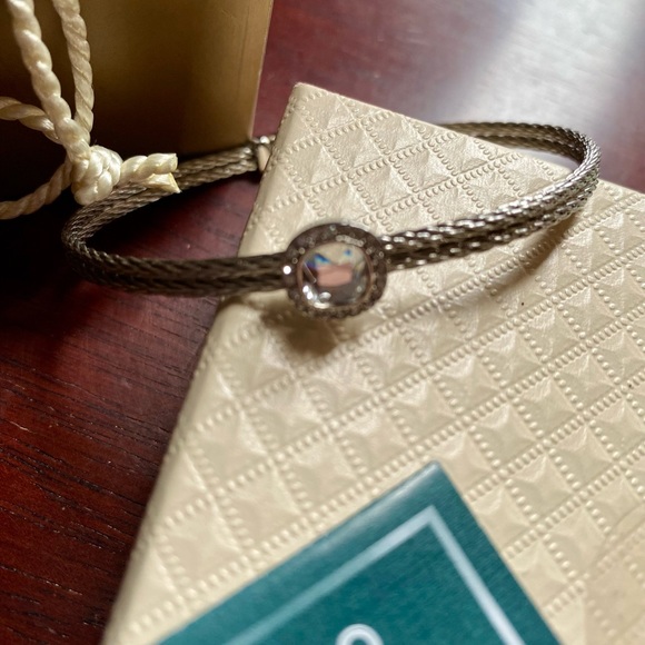 💥Steel by Design Stainless Steel Cushion Crystal Cable Bracelet, 8" QVC💥 NIB - Picture 4 of 12